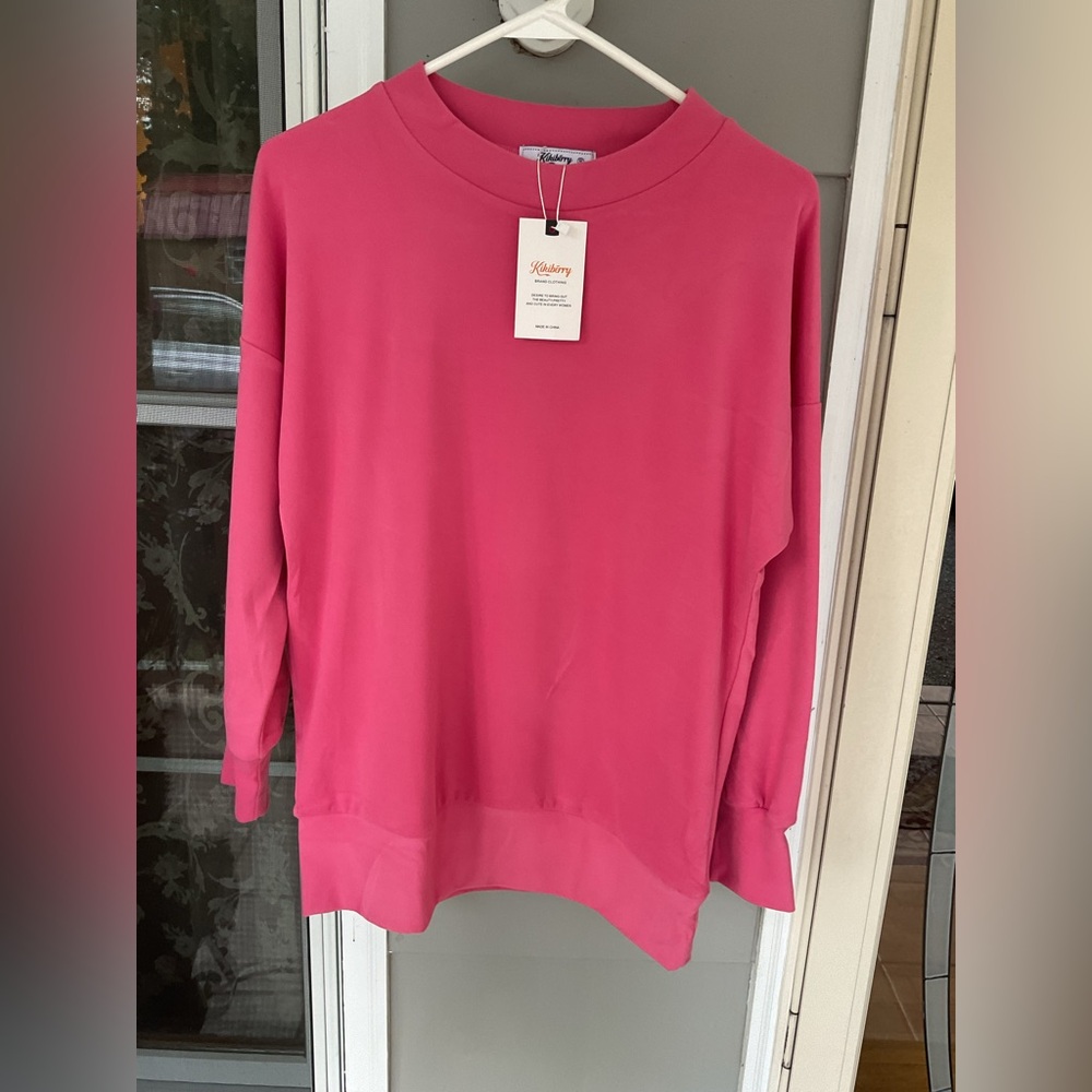 Women Soft Kikiberry Pink Sweat Shirt Top Size S Sweatshirt New Pullover